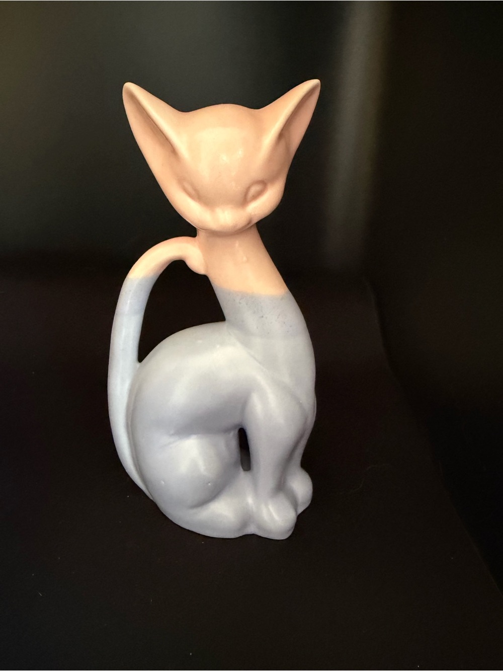 Vintage Signed Padilla Ceramic Cat Purple and Pink